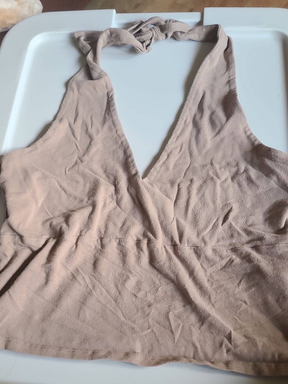 Hollister Taupe Halter V-Neck Camisole